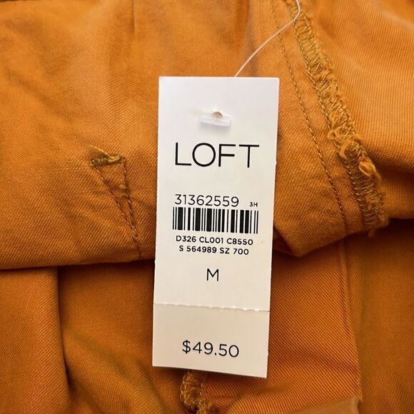 Loft brown/yellow elastic waistband shorts Size M New - Picture 7 of 8